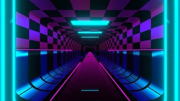 Cyan and Pink Green Sci-Fi Corridor Background VJ Loops