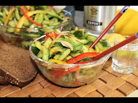 Видео: Корейский салат из огурцов