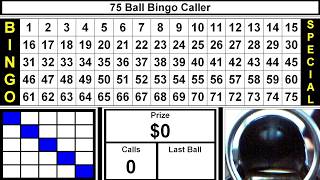 Live 75 Ball Bingo Caller Game