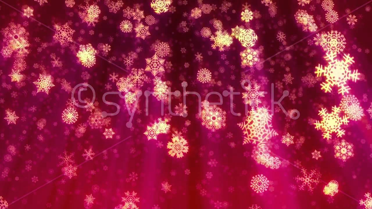 Christmas snowflakes loop, red version. Holiday background of snow ...