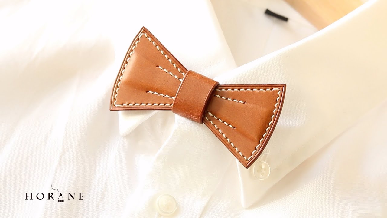 蝶ネクタイ フリーパターン レザークラフト Youtube