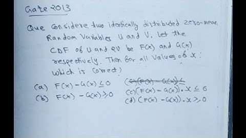 GATE 2013 Question on Random Variable