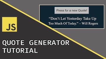 Random Quote Generator | Javascript Beginner Project Tutorial
