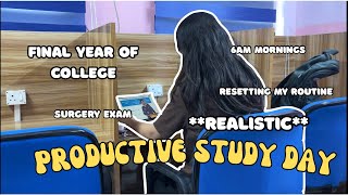 Spend a *productive* study day with me, waking up early, SURGERY exam, hitting gym and more..