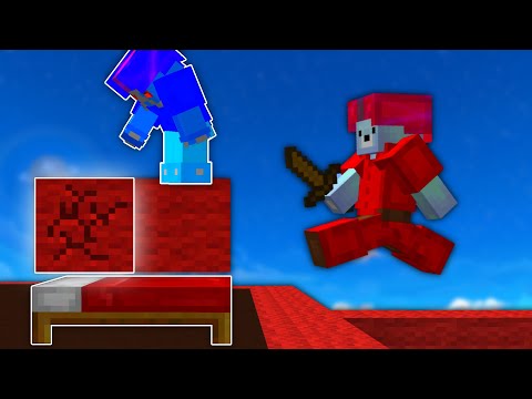 Minecraft Bedwars Red Player Attacking Blue Player · Creative Fabrica