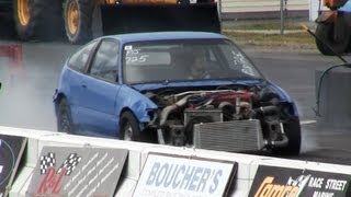 NOT EVEN Trying - 10 Second Turbo Honda CRX Drag Race 10.99 @ 131mph