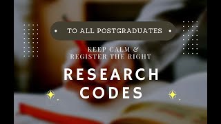 Details Registration of Research Codes & Important Dates Update