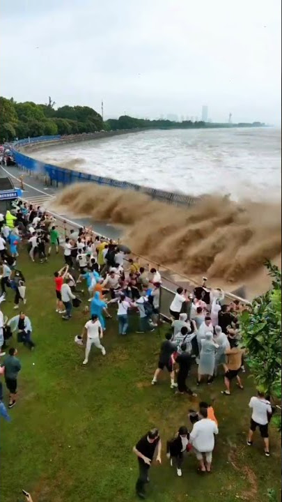 it Really is the eighteenth tide of August.  Qiantang River Spring Tide ,China #tide #river #explore