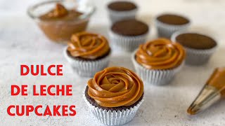 HOW TO MAKE DULCE DE LECHE CUPCAKES | Chocolate cupcakes with Dulce de Leche Frosting