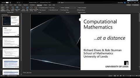 Computational Mathematics At A Distance -- Rob Sturman and Richard Elwes  (University of Leeds)