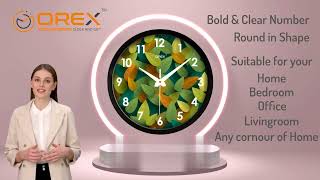 OREX Stylish Leaves Design Wall Clock for Home, Living Room, Bedroom, Kitchen, Office, Kids Room screenshot 3
