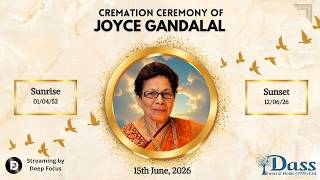 Cremation Ceremony for Joyce Gandalal | June 15, 2026
