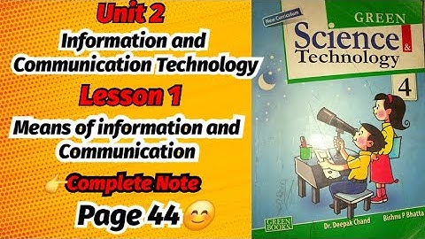 Information And Communication Technology  || All Answer Note || Unit 2 , Lesson 1, Class 4 Science 