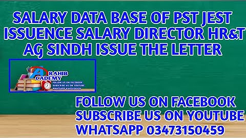 SALARY DATA BASE SIGNED FOR  SALARY ISSUANCE #pst #jest #hst #teachers #job #tracking #spsc #