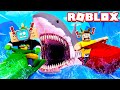 UNSPEAKABLE and MOOSE vs WORLD'S BIGGEST SHARK! (Roblox)