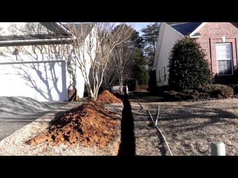 How to make a french drain or rain water catching basing