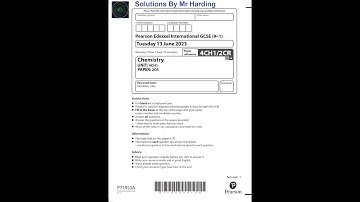Edexcel - iGCSE - Chemistry - Paper 2CR - June 2023 - Solutions By Mr Harding