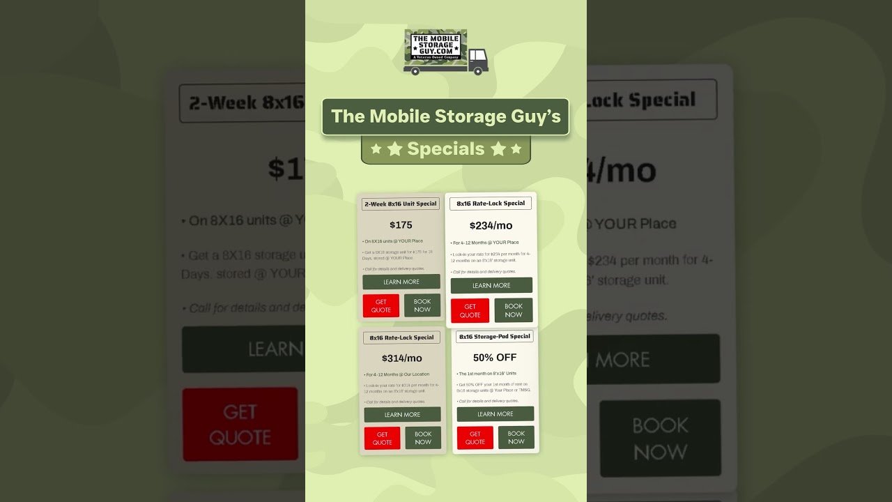 The Mobile Storage Guy's Specials | Special Deals