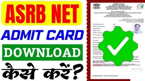 asrb net admit card||ASRB Net 2023 Admit card|| asrb net admit card 2023