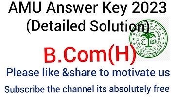 AMU B.Com Entrance Exam Question Paper Answer Key/Detailed Solution with Tips and Tricks 2023