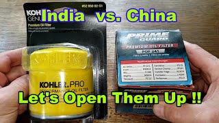 Kohler 5205002 Oil Filter Cut Open vs. Prime Guard POF241 Oil Filter Cut Open Comparison