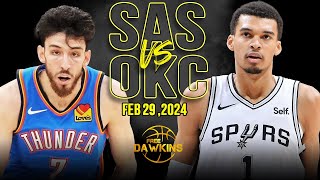 San Antonio Spurs vs OKC Thunder Full Game Highlights | February 29, 2024 | FreeDawkins