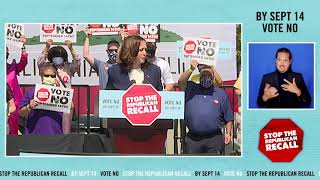 Kamala Harris Stop the Republican Recall Event with Gov. Gavin Newsom by Kamala Harris 20,022 views 2 years ago 12 minutes, 3 seconds
