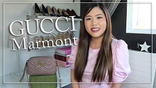 GUCCI MARMONT Camera Bag Small | What Fits Inside Mod Shots Comparison to Michael Kors Jet Set by CLSSC Caroline 17,428 views 1 year ago 14 minutes, 31 seconds