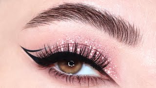 Soft Pink Glam Eyeliner + Glitter ✨ Melissa Samways