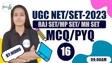09:00 UGC NET/SET 2023 | NET Exam MCQ  | Raj SET | MP SET | UGC NET Paper 1st | NET Exam by Nidhu#16