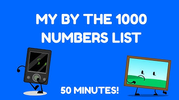 My By The 1000 Numbers List (LONGEST VIDEO ON MY CHANNEL)