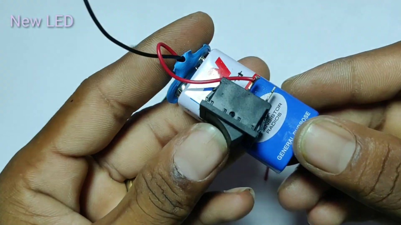 How to connect LED light with switch using battery - YouTube