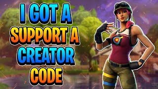 I GOT A SUPPORT A CREATOR CODE!! (Fortnite: Battle Royale Gameplay)