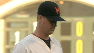 NYM@SF: Cain fans seven over six scoreless frames