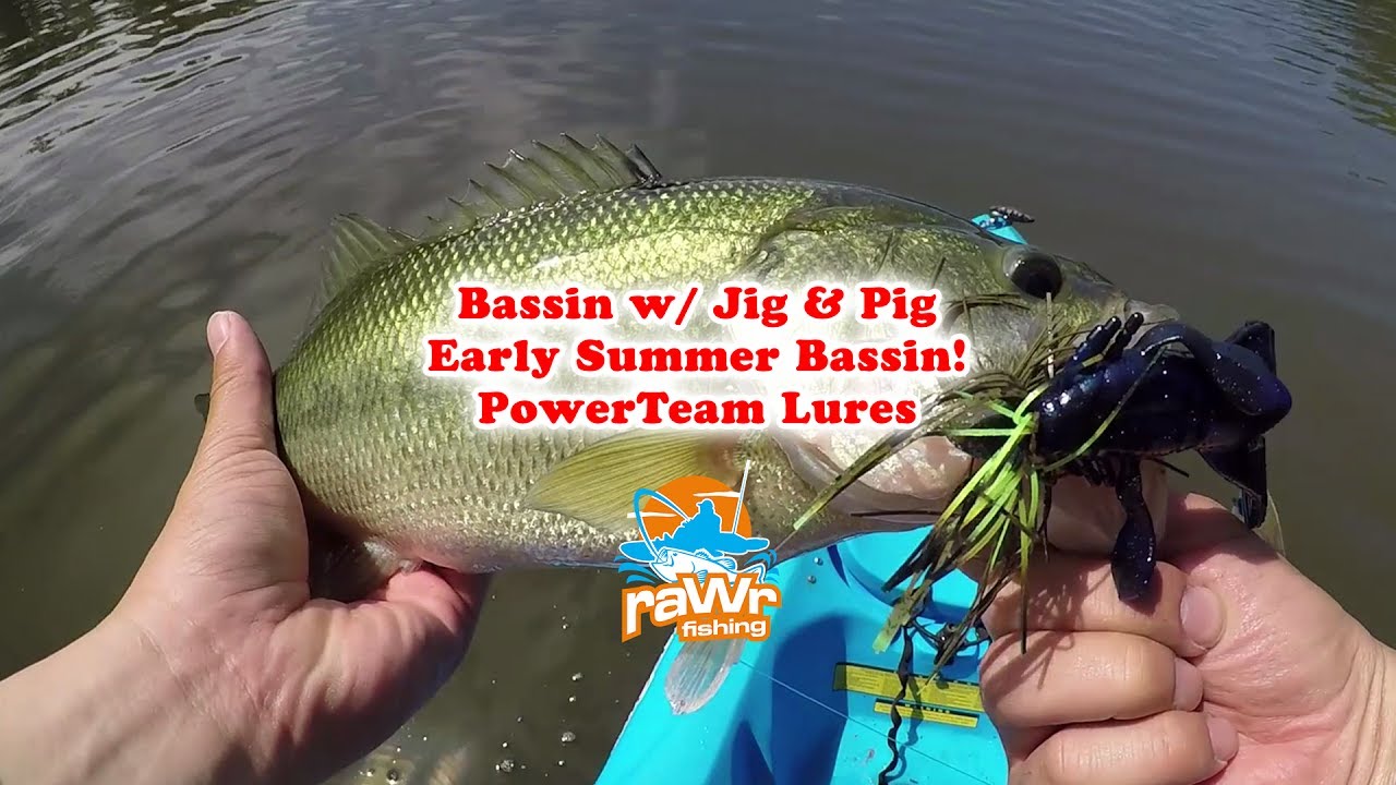 Summer Fishing Jig and Pigging w/ PowerTeam Lures for Bass 