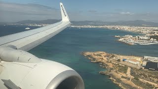 Ryanair spectacular approach and landing into Palma De Mallorca