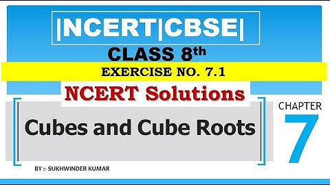 NCERT Solutions for class 8 Maths Chapter 7- Cubes and Cube Roots Exercise 7.1|YRS4learning