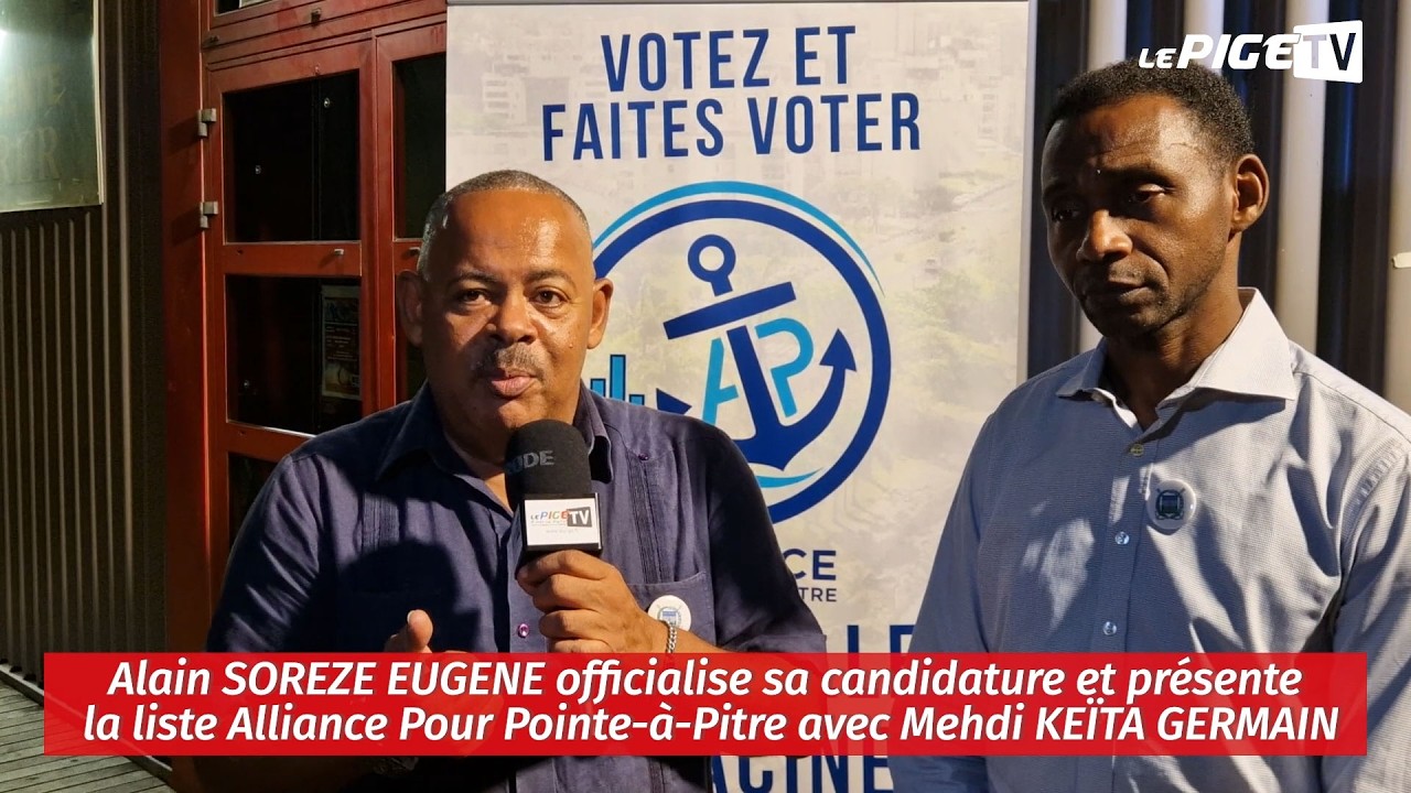 Alain SOREZE EUGENE officialise sa candidature et présente la liste Alliance Pour Pointe-à-Pitre