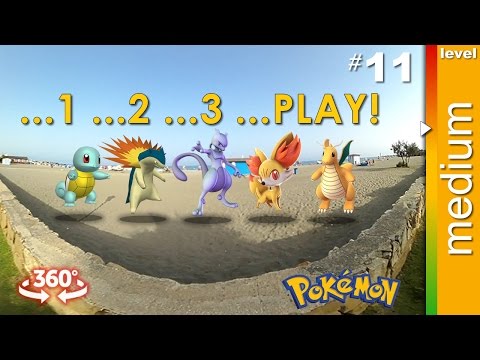 360 video plus Pokemon. Find: Squirtle Dragonite Typhlosion Mewtwo Fennekin (medium) GO! Game 11