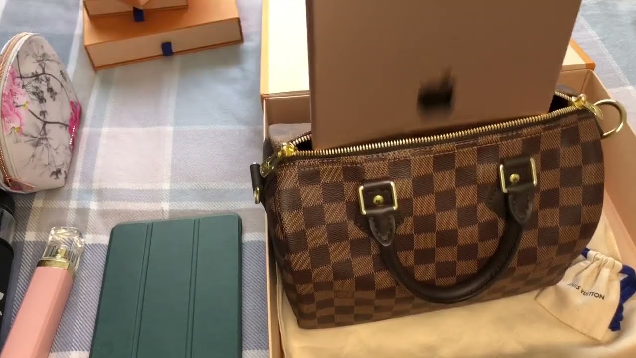 LOUIS VUITTON SPEEDY B 25 damier ébène. What fits? iPad ? iPad Mini? 