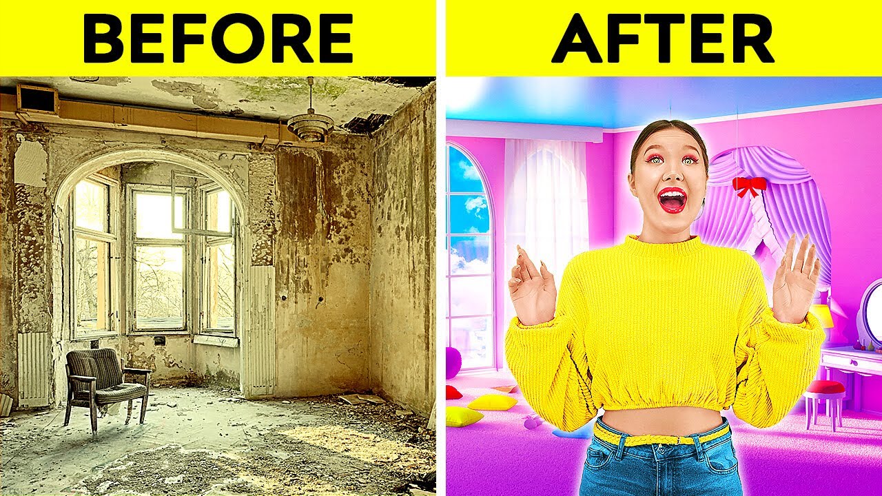 ⁣2 SISTERS 💞 INCREDIBLE ROOM MAKEOVER - ON THEIR CHOICE! | Low-Budget Decor Crafts by 123 GO! SCHOOL