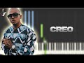 Ozuna x Amarion - Creo | Instrumental Piano Tutorial / Partitura / Karaoke / MIDI