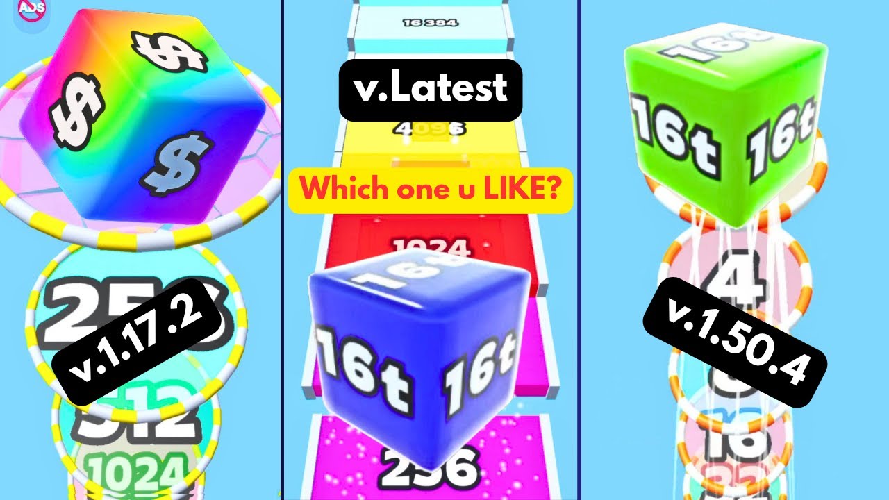 Jelly Run 2048 🧊 v1.17.2 vs v1.50.4 vs Latest 🔥 | 16T High Score | Old vs New Comparison Gameplay💥