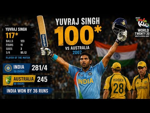 Yuvraj Singh slams six sixes off stuart Broad ENG v IND T20 WORLD CUP 2007