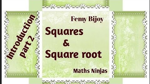 Introduction part 2 Squares and Square root Chapter 6 STD 8 NCERT syllabus Maths Ninjas