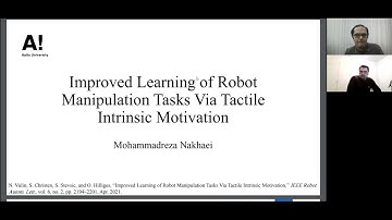 Improved learning of robot manipulation tasks via tactile intrinsic motivation