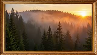 4K Luxury Frame TV Art | Misty Pine Forest Sunrise Ambience 🌲 Golden Morning Nature & Relaxing Music screenshot 4