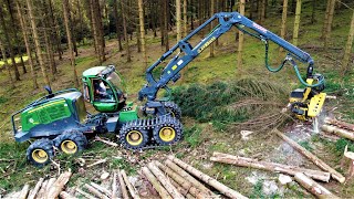 🌲*DEERE in forest* • John Deere 1270G • Forstbetrieb Klotz • Harvester in Action • Part-1 🌲