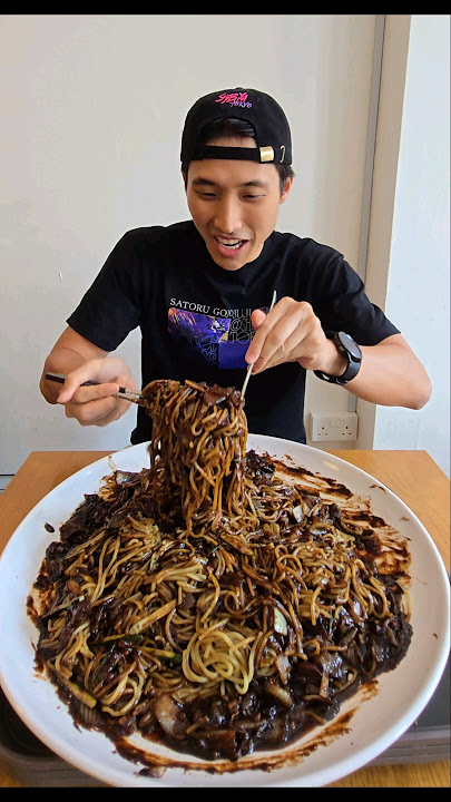 3KG Jjajangmyeon (Black Bean Noodle) slammed in 2mins! #foodchallenge