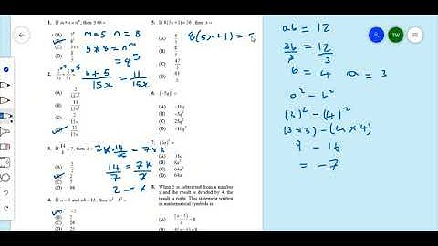 15 Multiple Choice Questions on the Unit of Algebra - Timoy White
